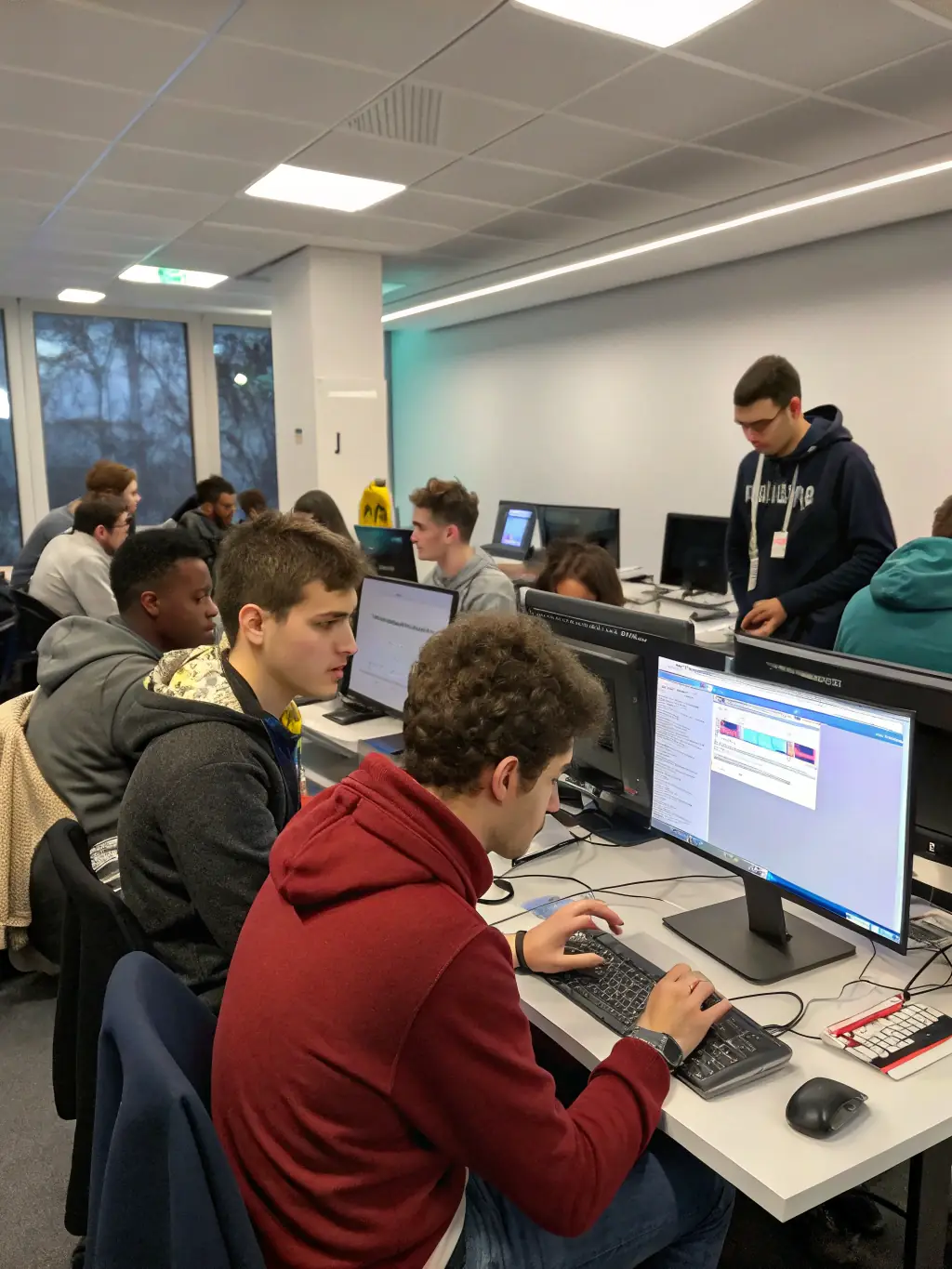 Young participants engaging in a training program, developing essential skills and knowledge for personal and professional growth, supported by Association Droit Devoir Et Liberte.